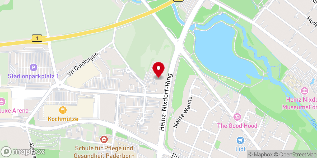 Map showing location of Stadtverwaltung Paderborn