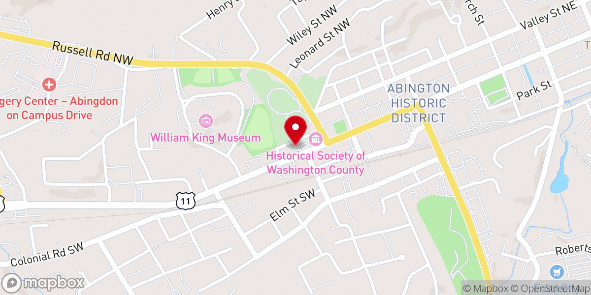 Map showing location of Abington Baptist Church
