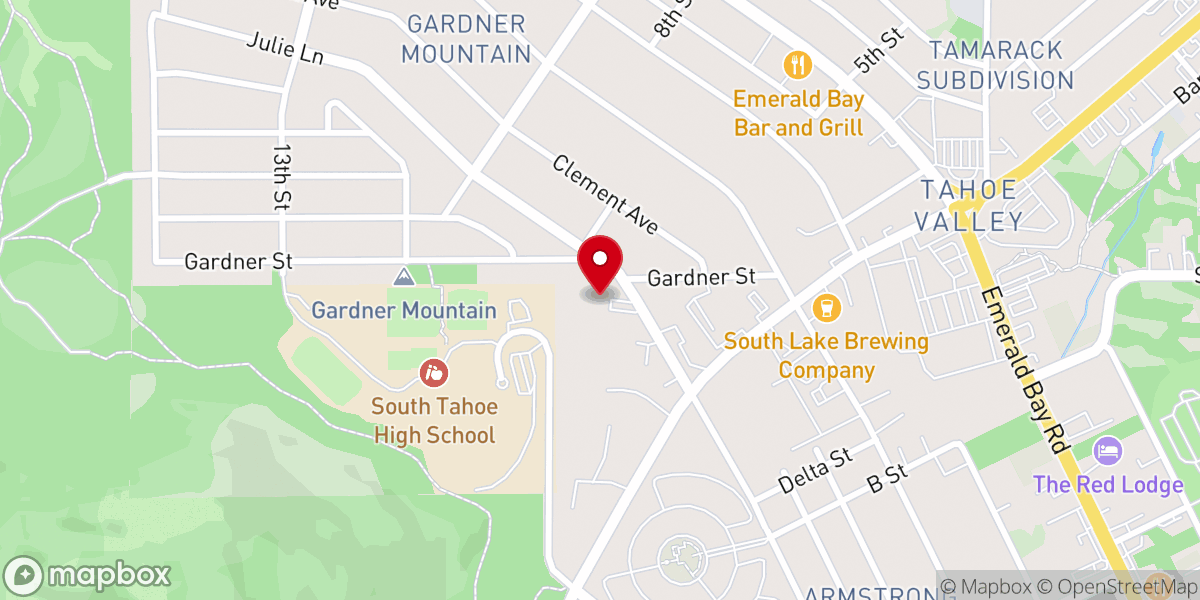 Map showing location of Hope Lutheran Church of the Sierra