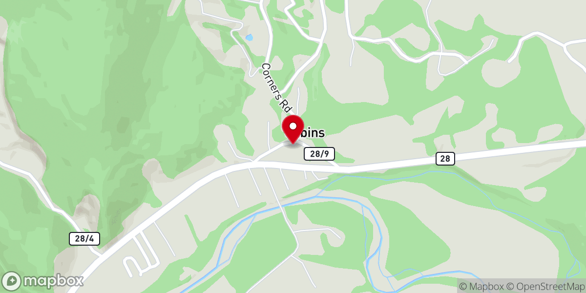 Map showing location of Corner United Methodist Church