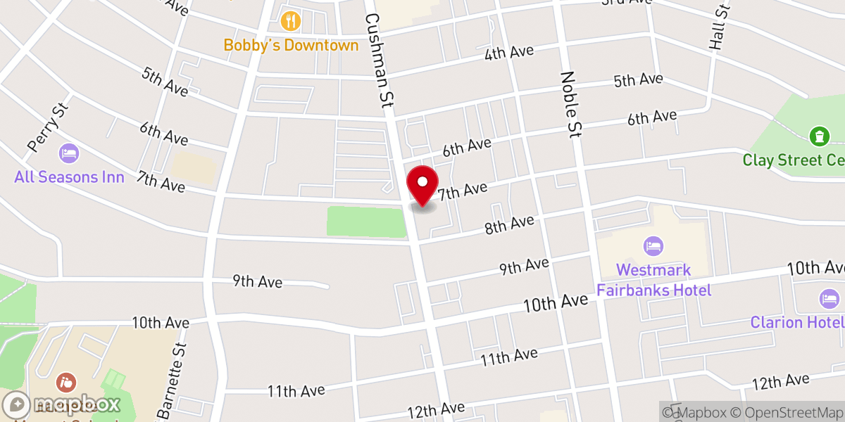 Map showing location of First Presbyterian Church