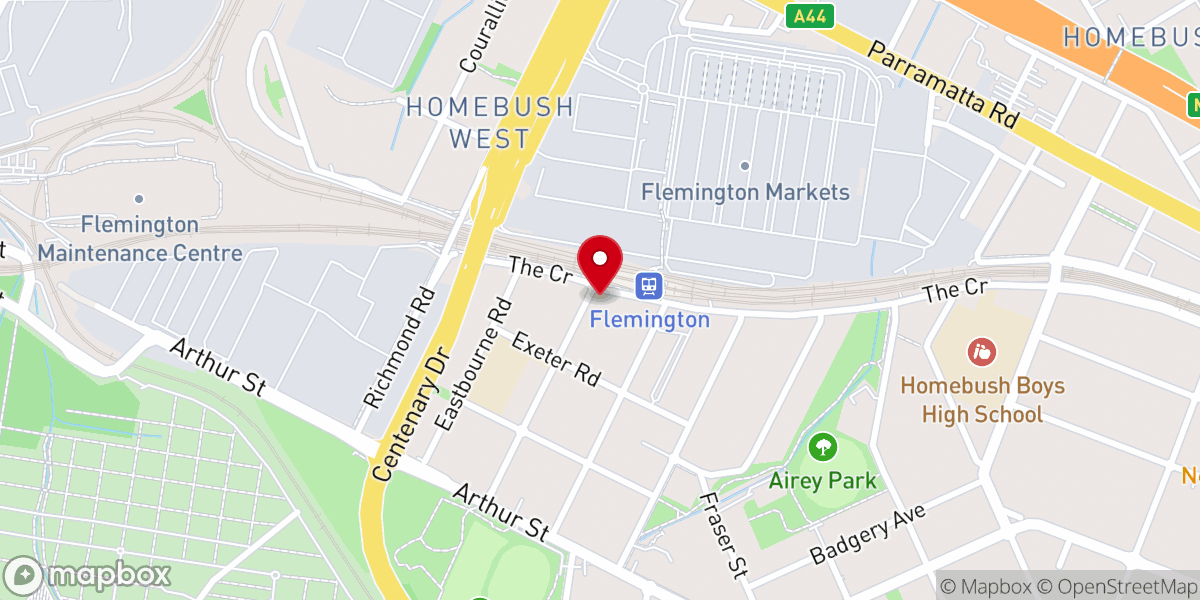 Map showing location of St Dominic's Catholic Church