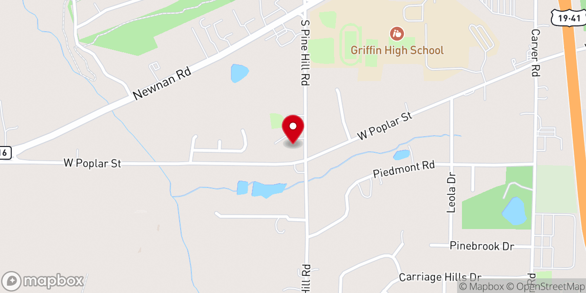 Map showing location of First Christian Church of Griffin
