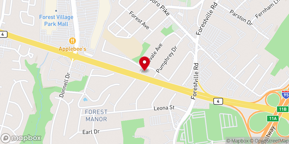 Map showing location of New Hope Baptist Church