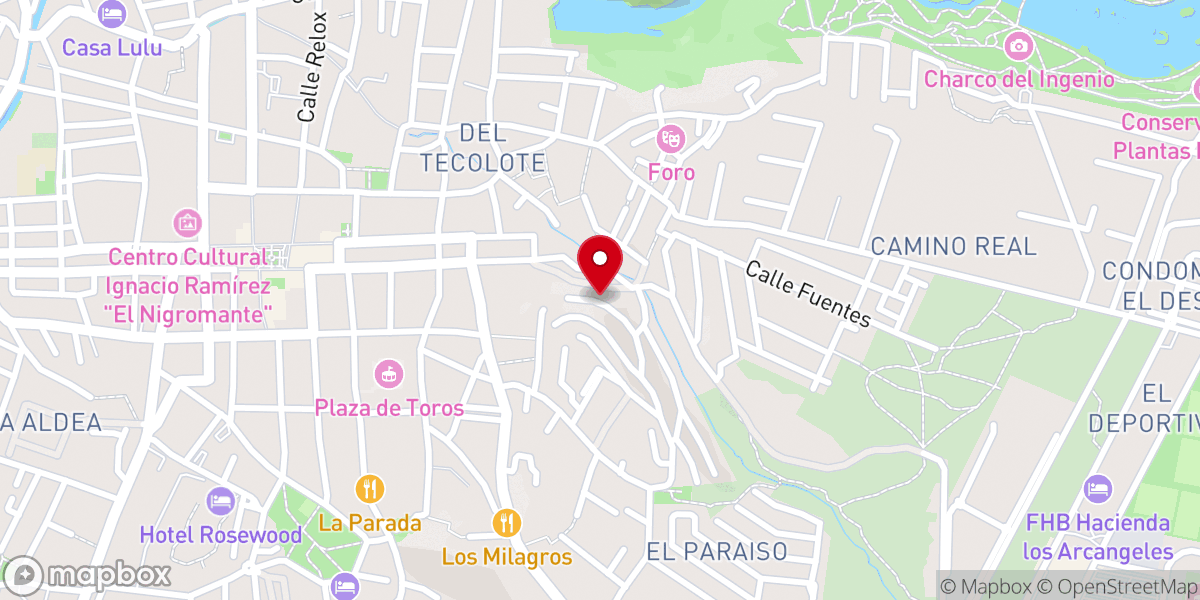 Map showing location of Capilla de Piedra