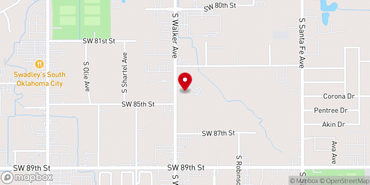 Map showing location of Southside Christian Church