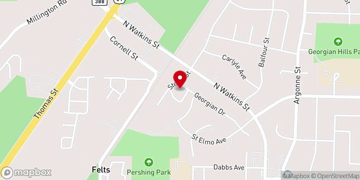 Map showing location of Saint Pauls Chapel