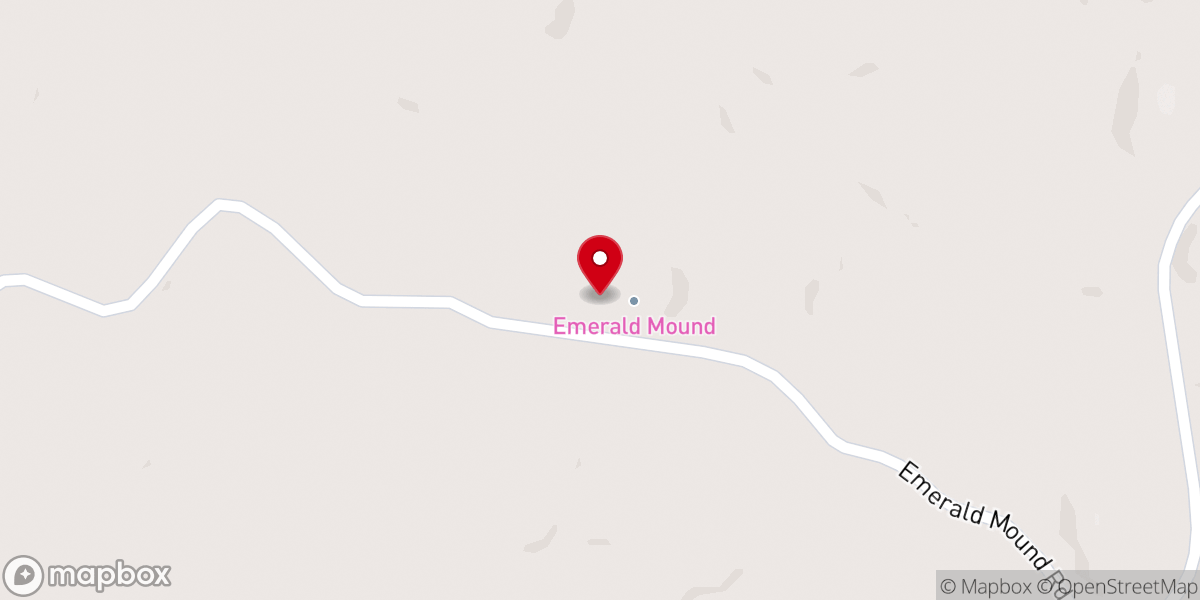 Map showing location of Emerald Mound