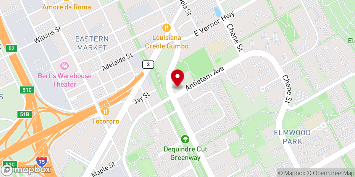 Map showing location of Church of Christ Elmwood Park