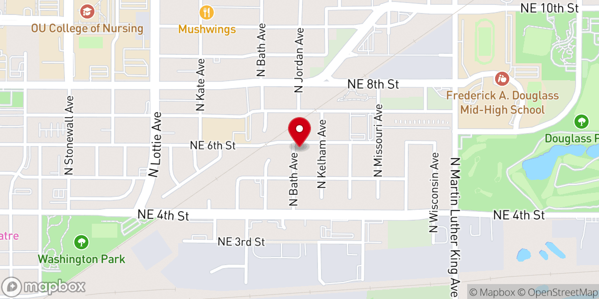Map showing location of Victory Temple Church of God in Christ