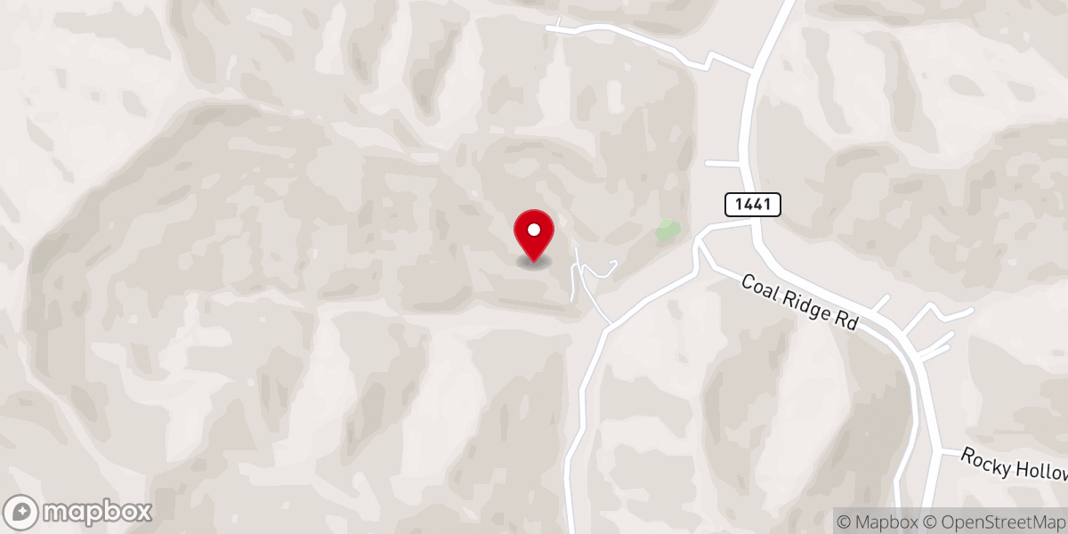 Map showing location of Frozen Creek Old Regular Baptist