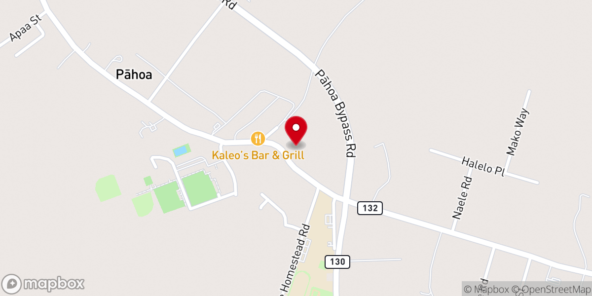 Map showing location of Pahoa Sacred Hearts Parish Hall - Food Distribution Center