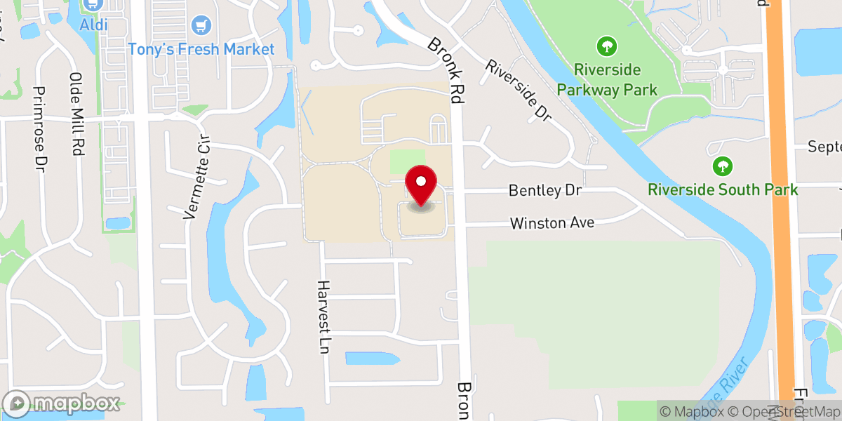 Map showing location of River View Elementary School