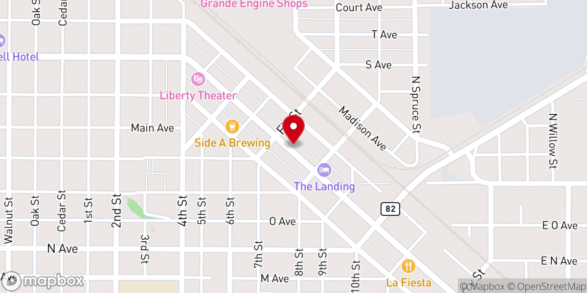Map showing location of Christ Church La Grande