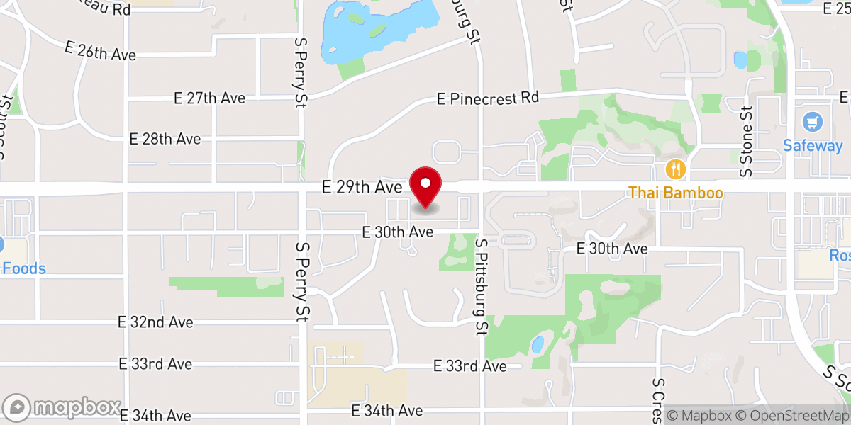Map showing location of Spokane Washington East Stake Center