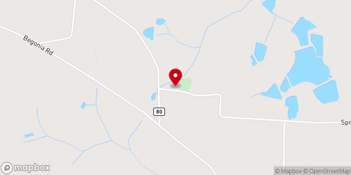 Map showing location of Spring Hill Primitive Baptist Church