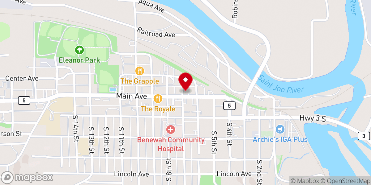Map showing location of Elks Lodge