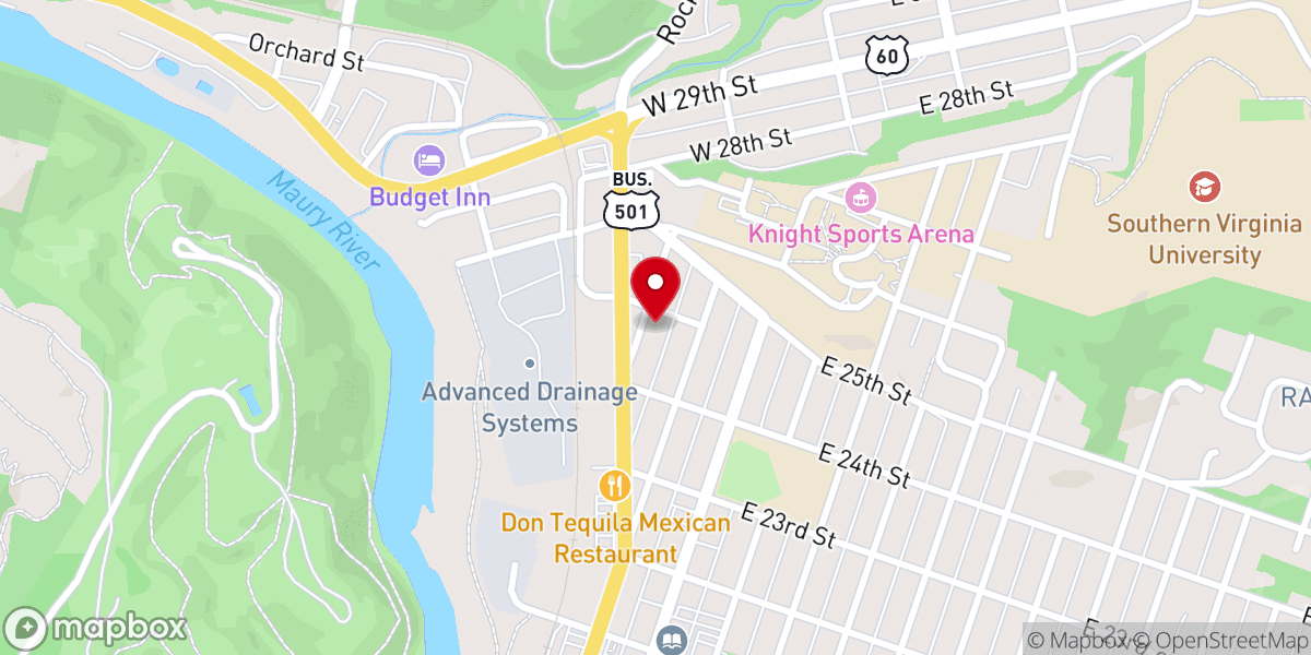 Map showing location of First Baptist Church