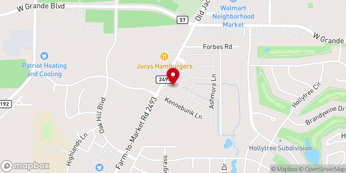 Map showing location of Tyler Primitive Baptist Church