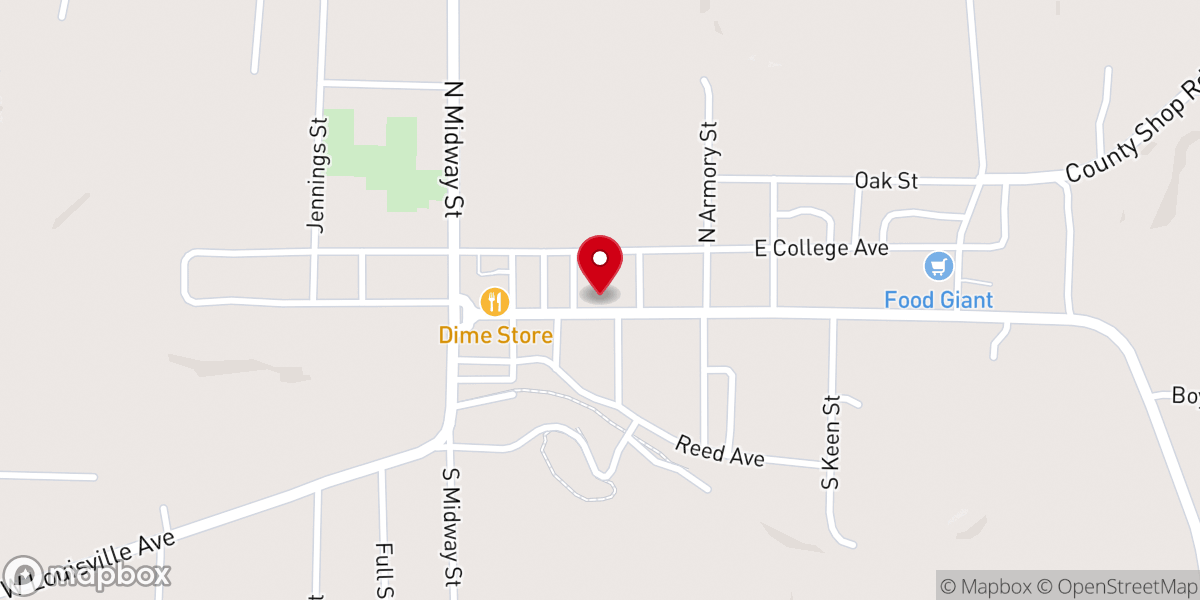 Map showing location of Clayton Presbyterian Church
