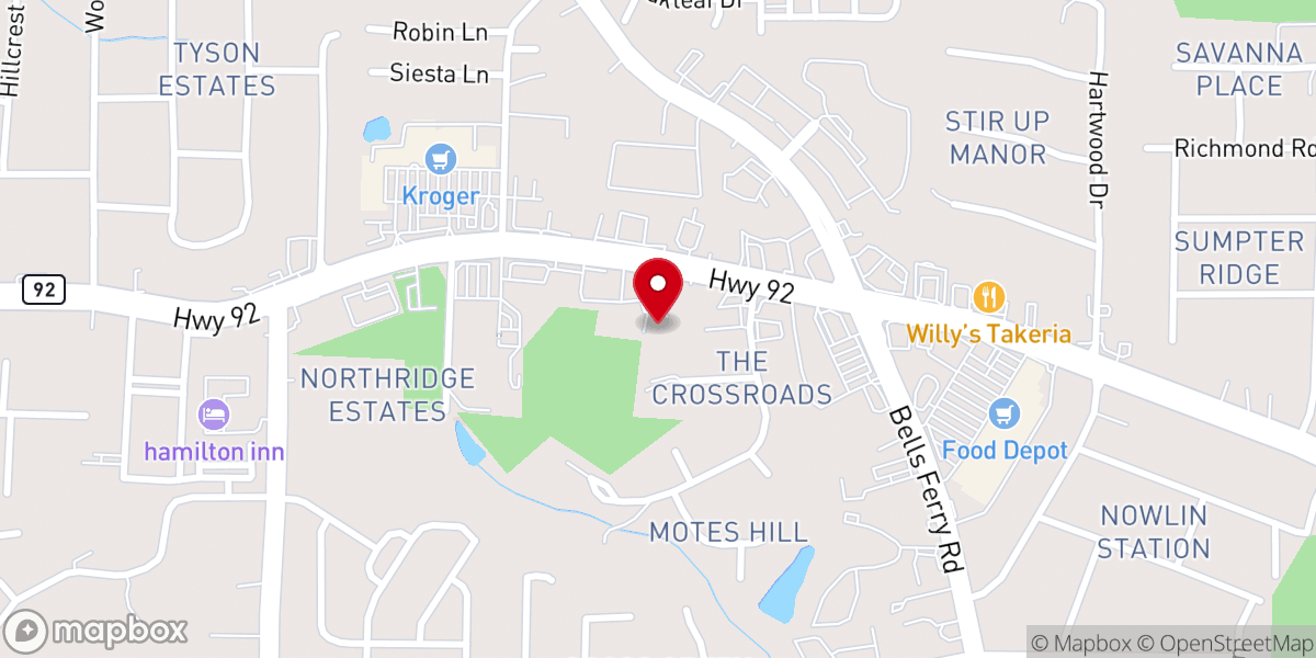 Map showing location of Acworth Church of Christ Inc