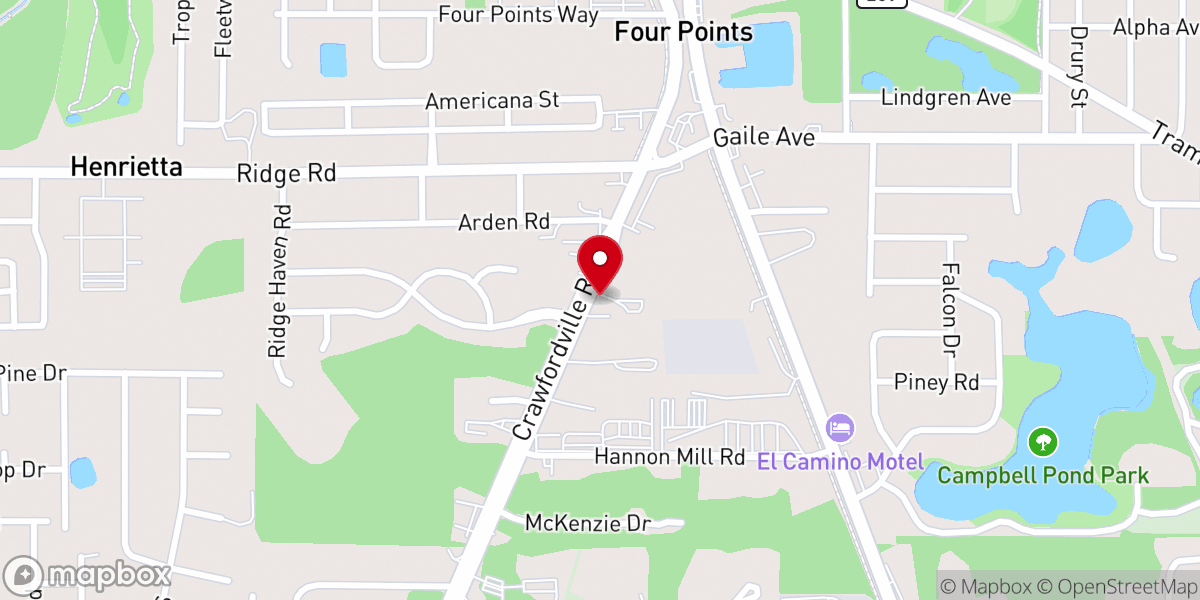 Map showing location of Omega Fire Ministires Worldwide, Inc