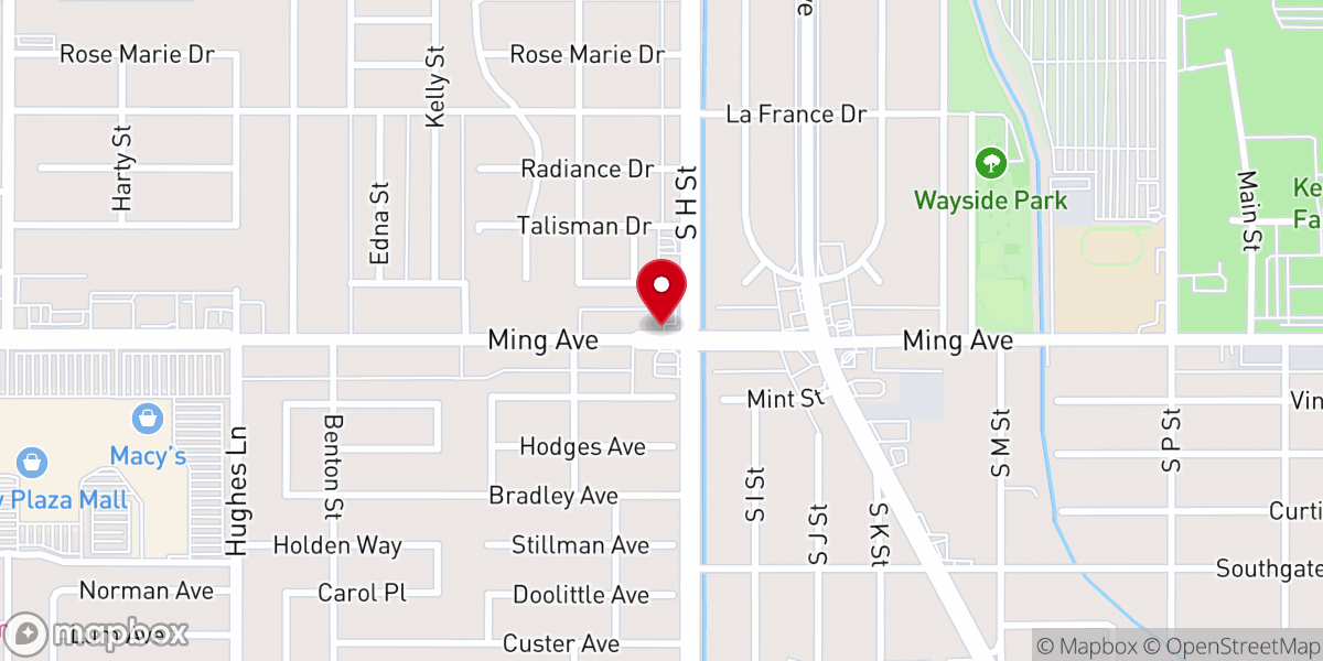 Map showing location of Iglesia De Cristo Miel Bakersfield