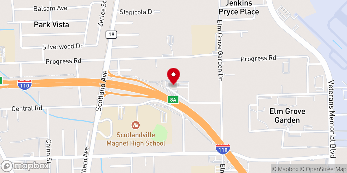 Map showing location of Jewel J Newman Community Center