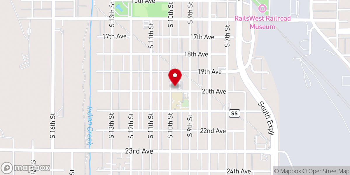 Map showing location of Southside Christian Church