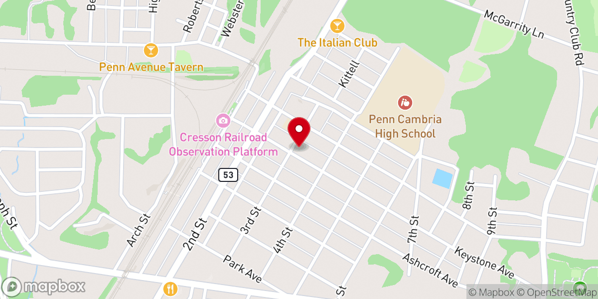 Map showing location of Presbyterian Church Manse