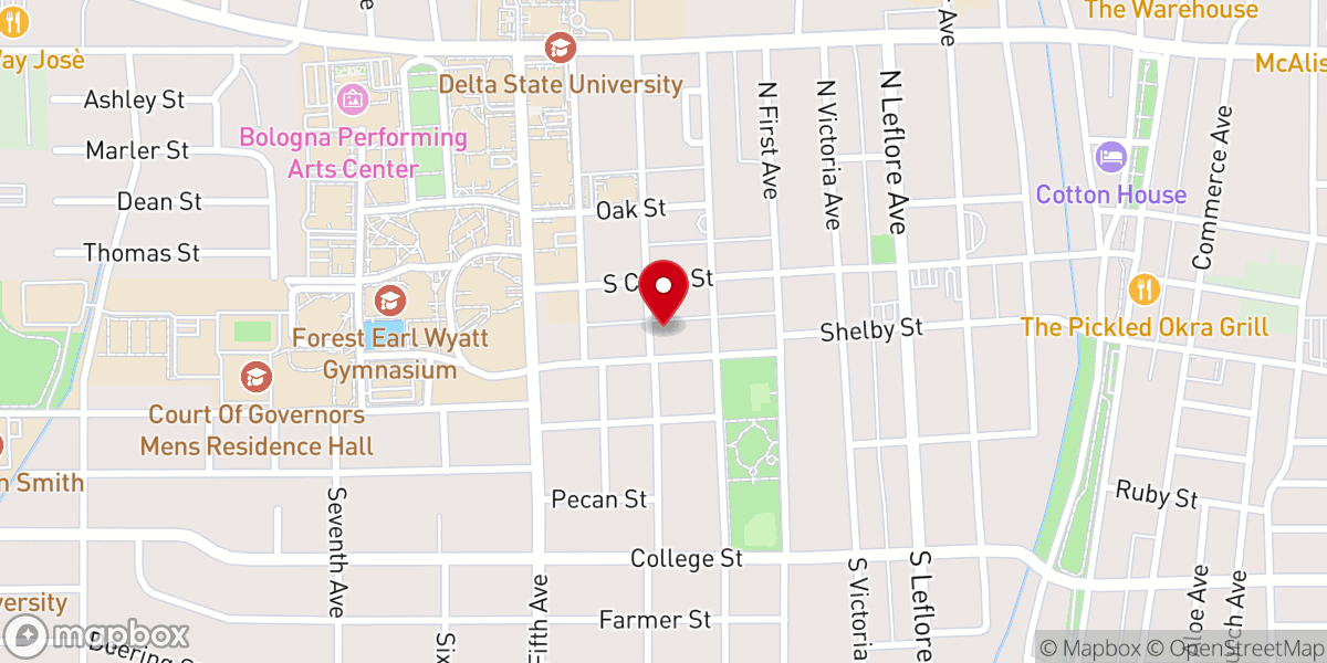 Map showing location of Homestretch Baptist Church