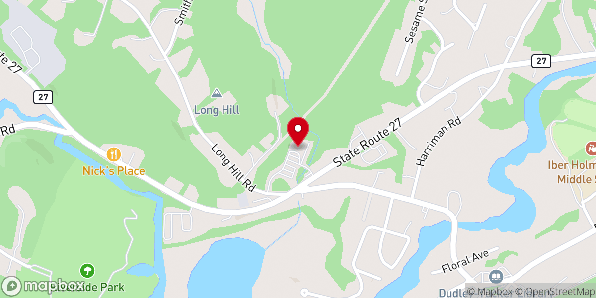 Map showing location of Raymond Baptist Church