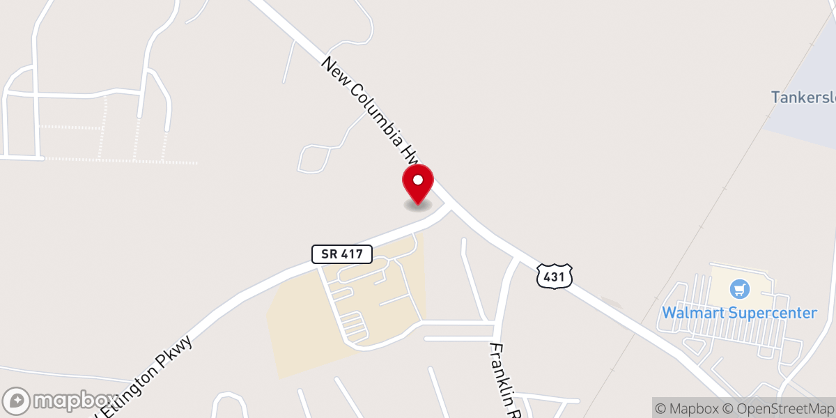 Map showing location of Parkview Baptist Church