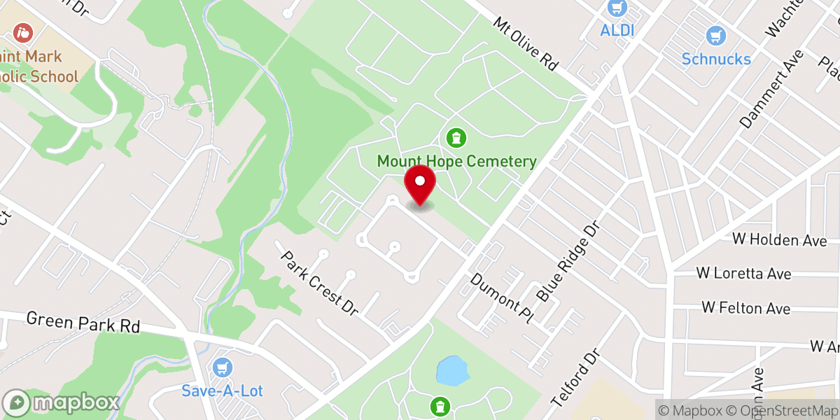 Map showing location of Bethesda Evangelical Church