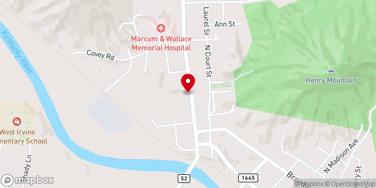Map showing location of Irvine United Methodist Church