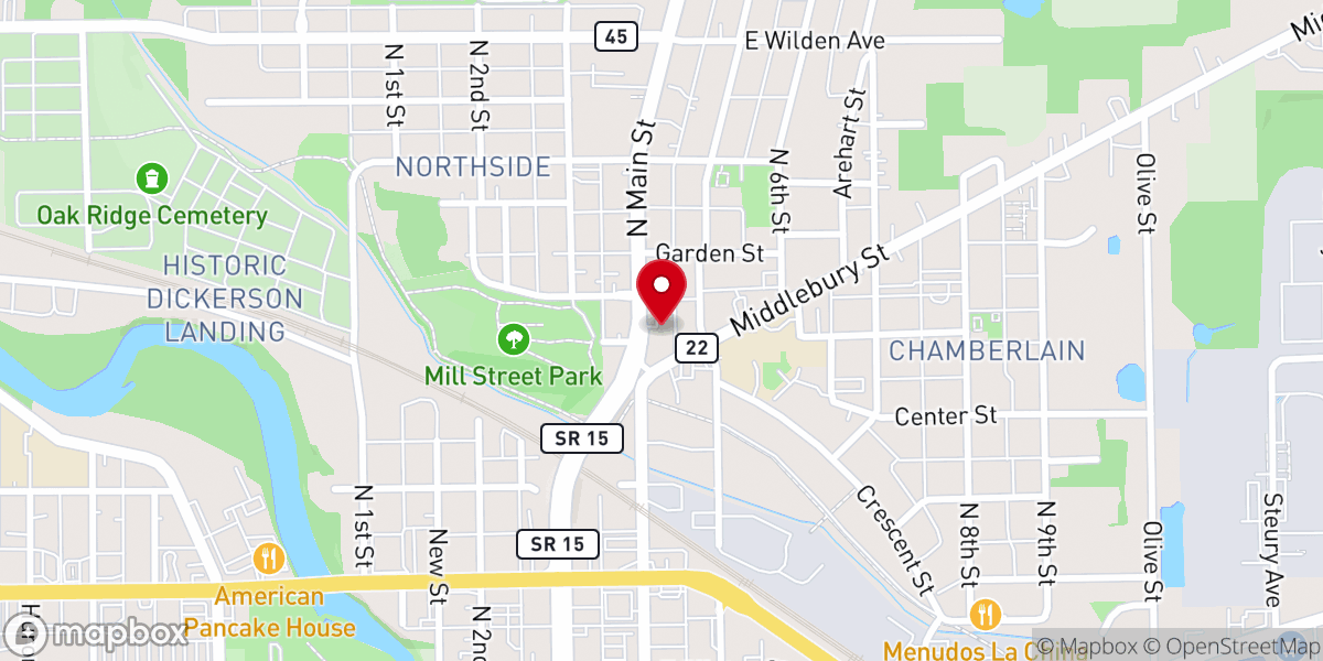Map showing location of St Mark's United Methodist