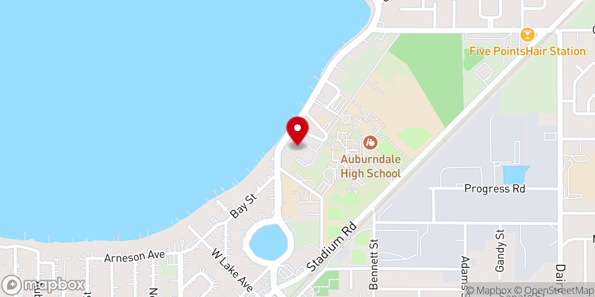 Map showing location of First United Methodist Church of Auburndale