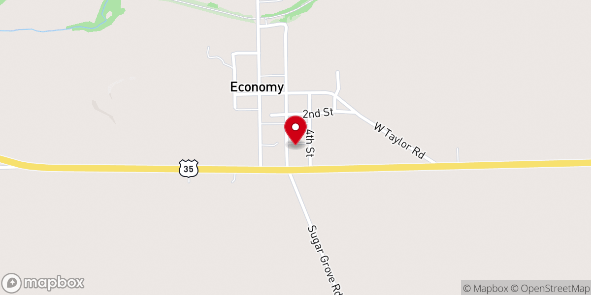 Map showing location of Economy United Methodist Church