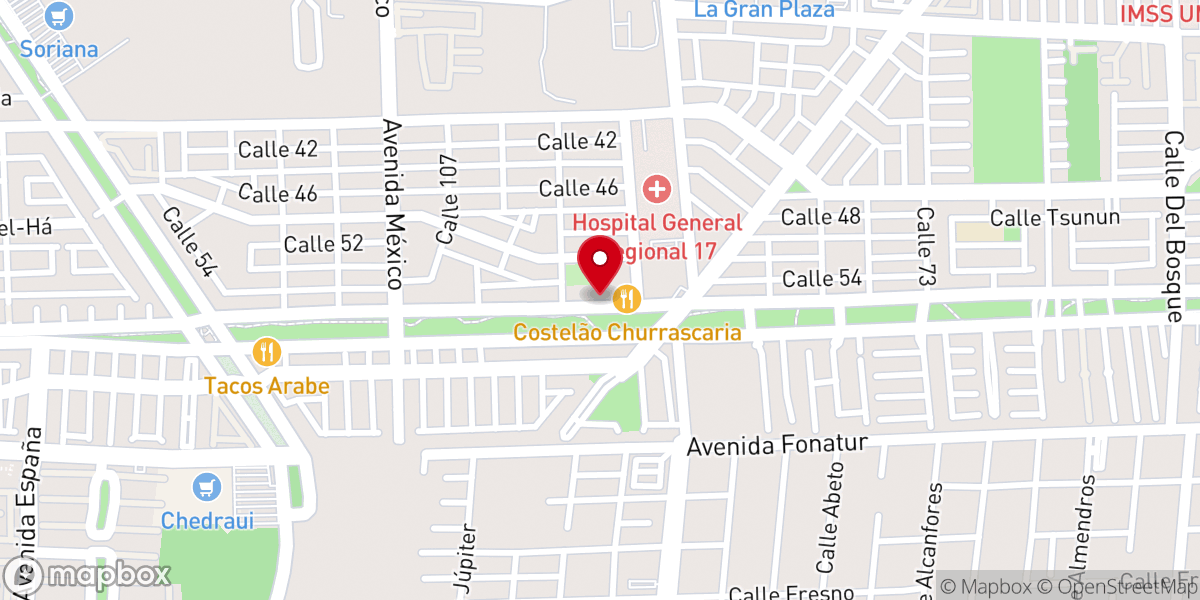 Map showing location of Comunidad Cristiana Internacional (CCI) - Cancun