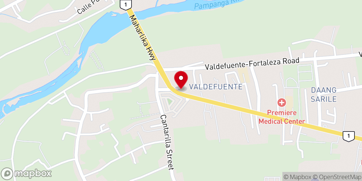 Map showing location of Our Lady of the Holy Rosary Chapel