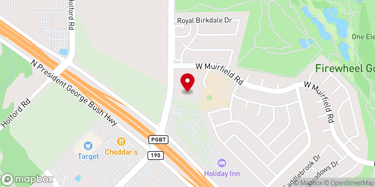 Map showing location of North Garland Baptist Fellowship