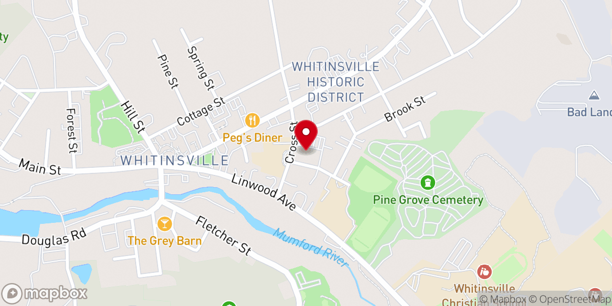 Map showing location of Pleasant Street Church