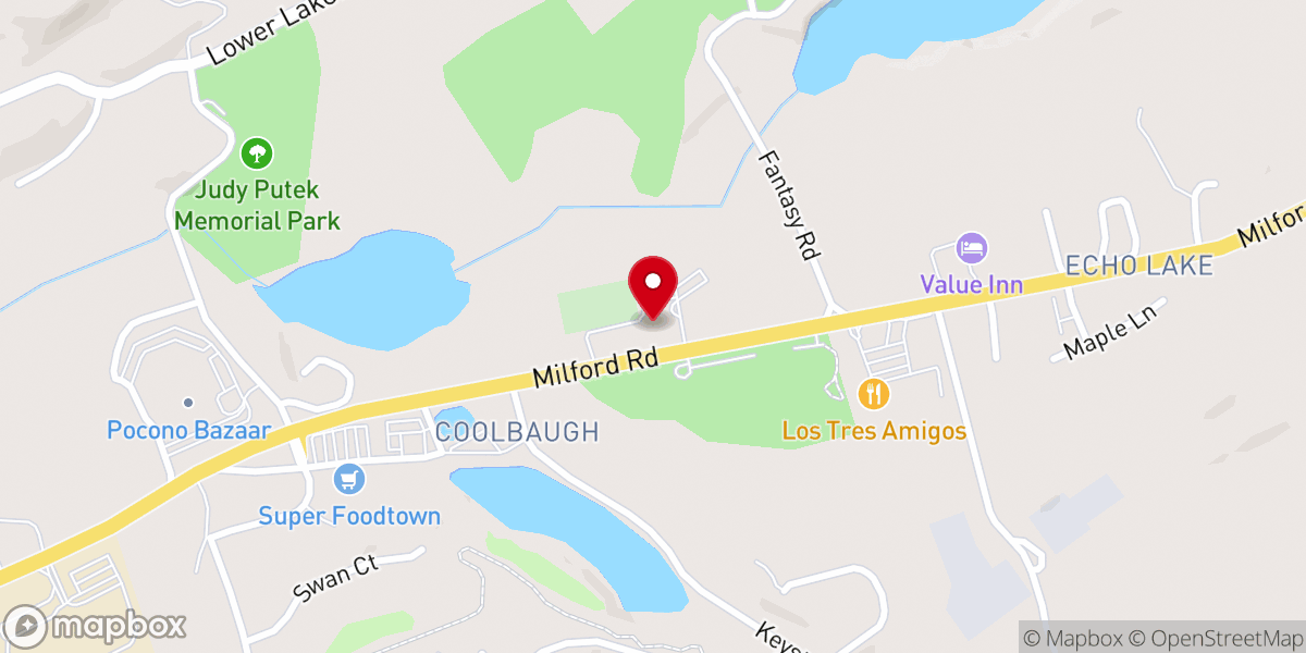 Map showing location of Middle Smithfield Presbyterian Church