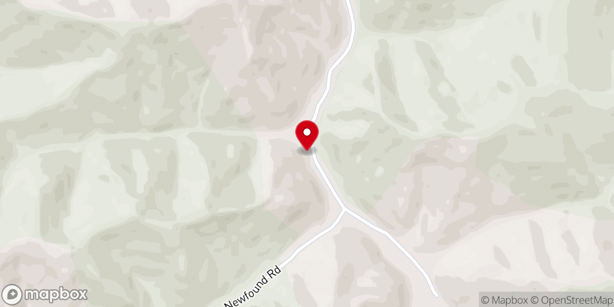 Map showing location of Newfound Church