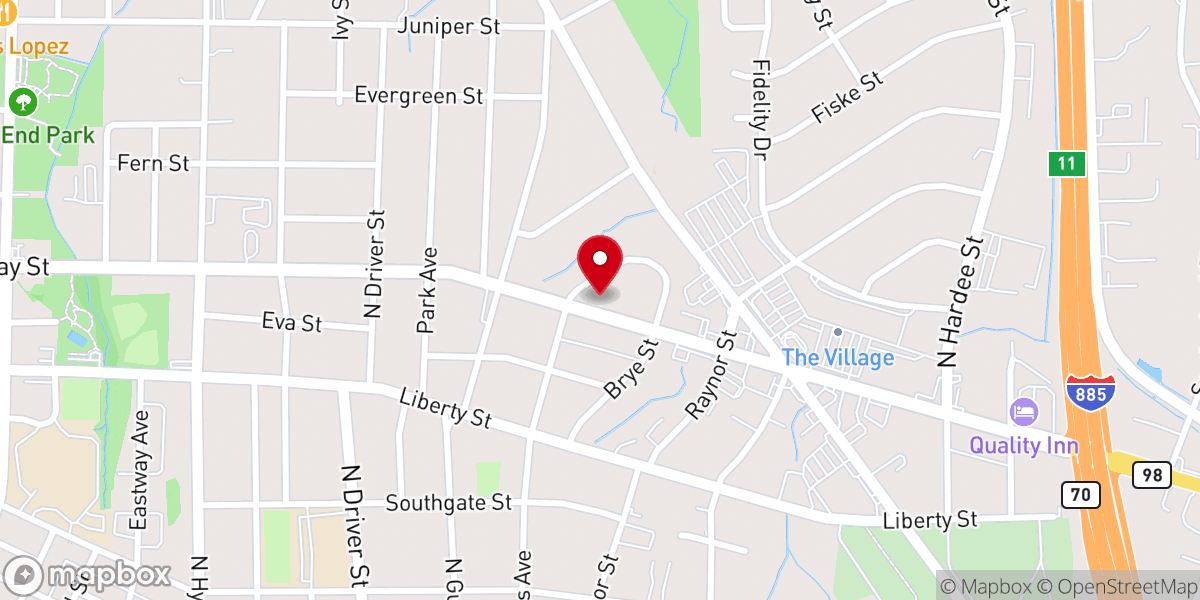 Map showing location of Loving Heart Christian Center