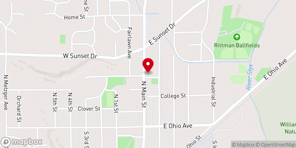 Map showing location of Church of Christ