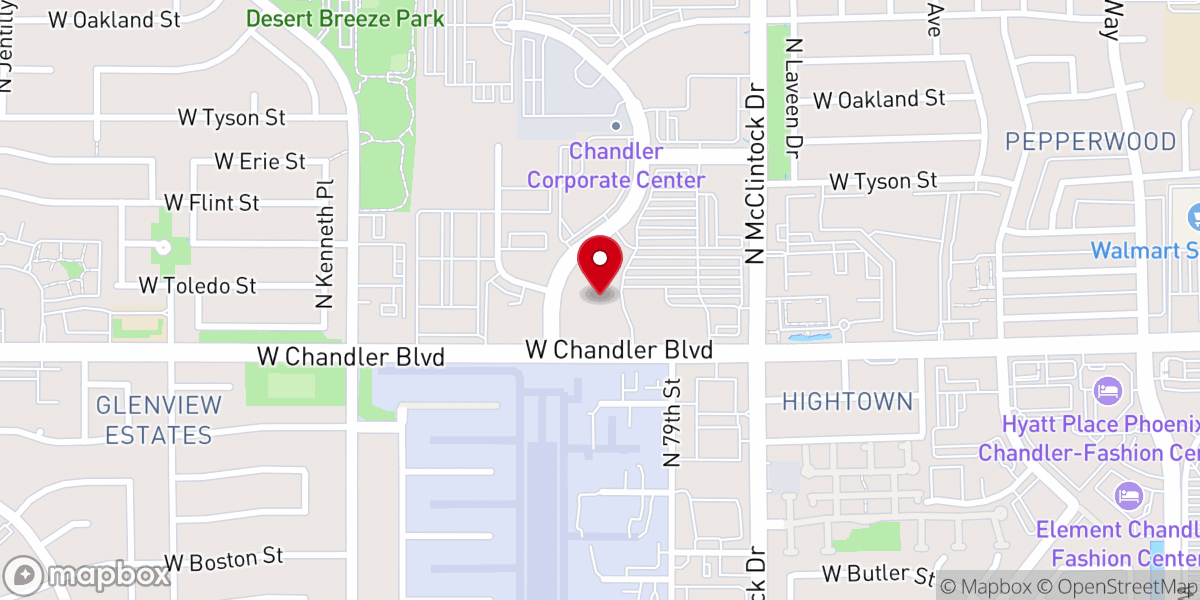 Map showing location of Sun Valley Community Church - Chandler