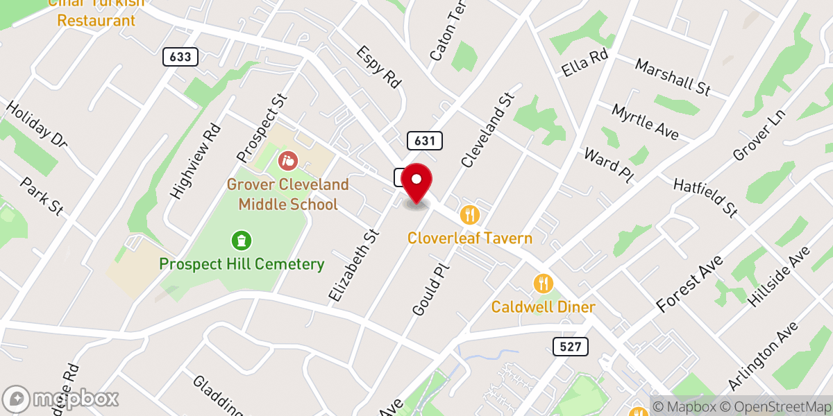 Map showing location of Caldwell United Methodist Church
