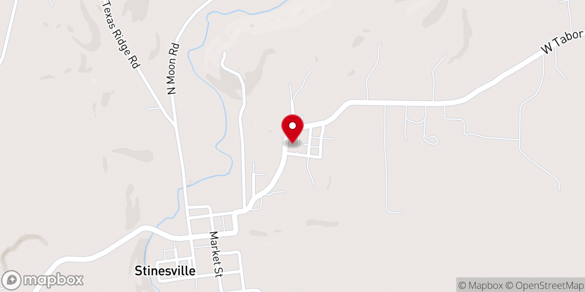 Map showing location of Stinesville Church of the Nazarene