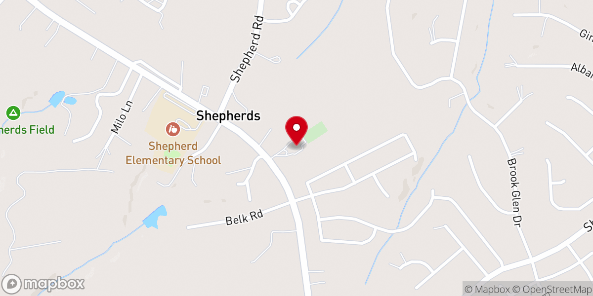Map showing location of Vanderburg Methodist Church